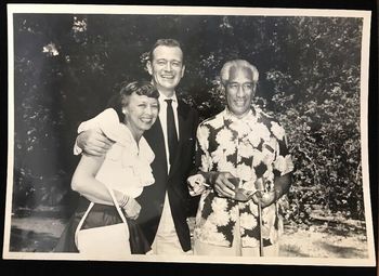 Duke & Nadine Kahanamoku with John Wayne Photo by Walt's Photo Service 1950-51.jpg