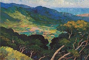 Huc-Mazelet_Luquiens_-_'Manoa_Valley_from_Round_Top',_oil_on_canvas,_c._late_1930s.jpg